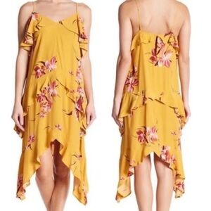 Free Press Floral Yellow Dress M